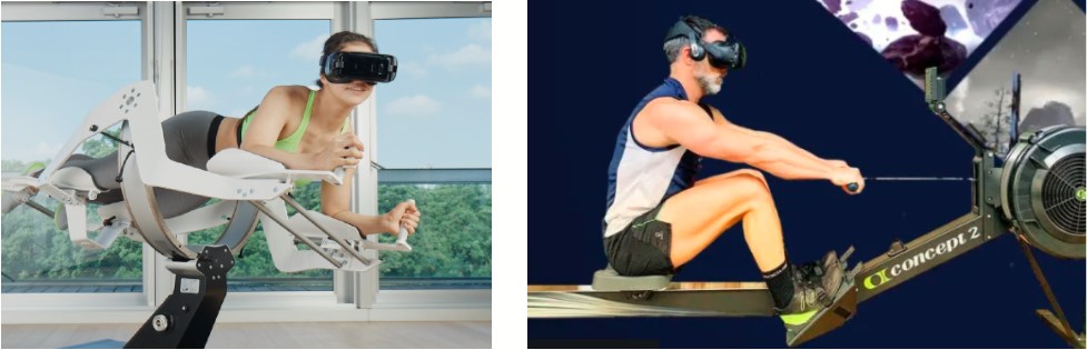 ICAROSやVRボートトレーニングをしている人