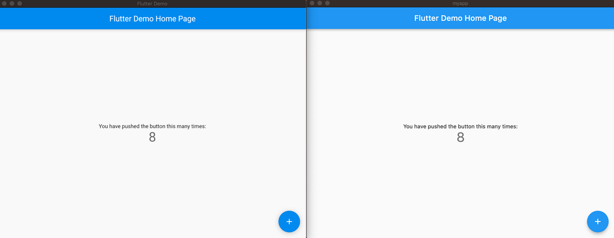 Flutter on Desktopとの表示の違い