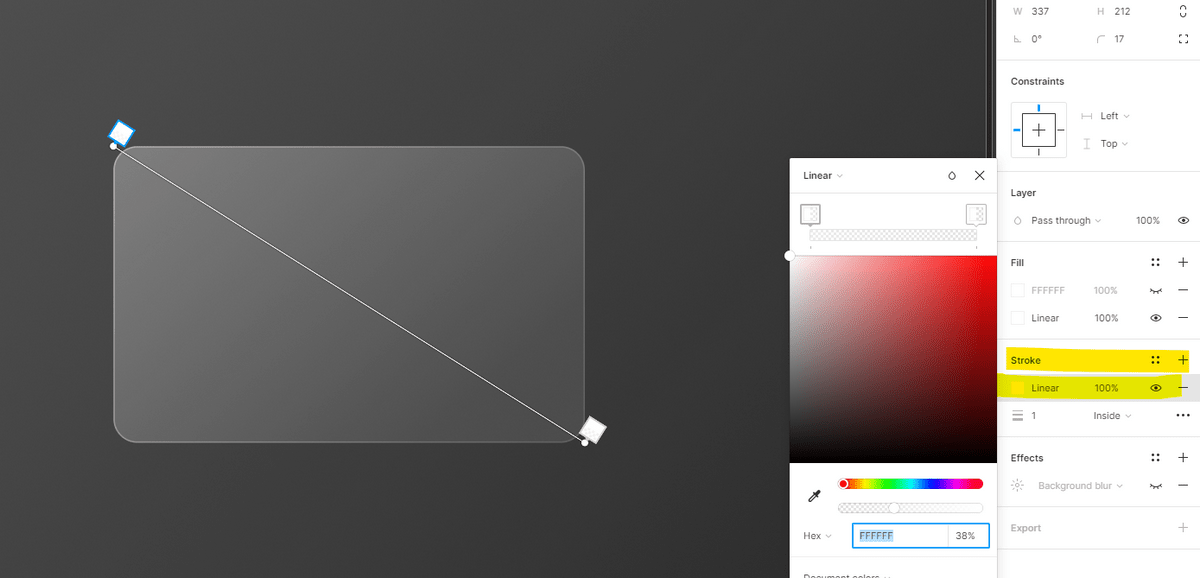 Figmaで背景を透明にするためにStrokeを追加