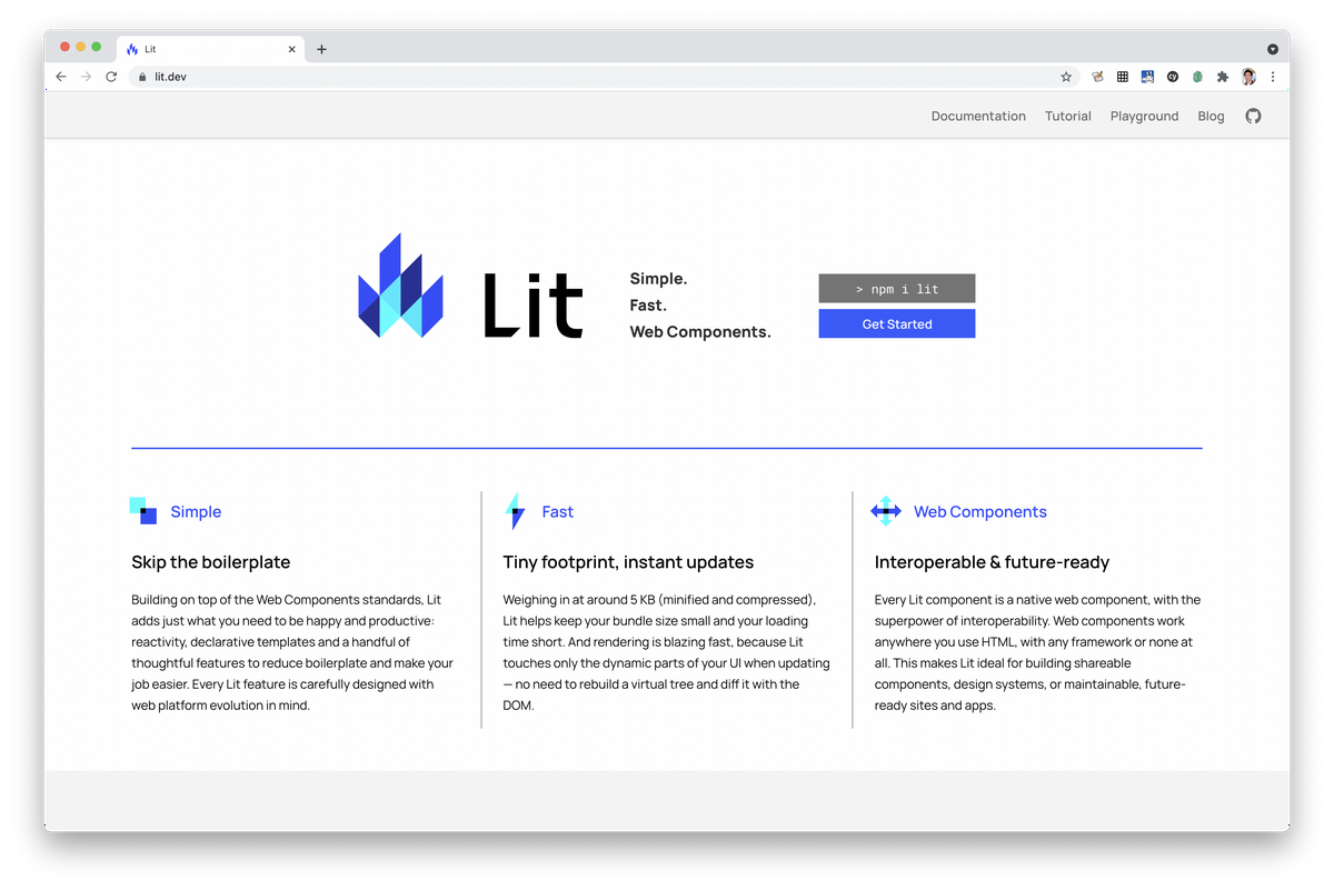 Lit-Elementトップページ