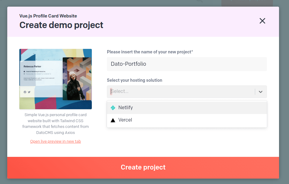 Create demo project
