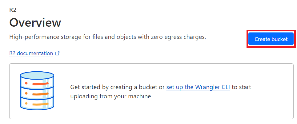 Create bucketをクリック